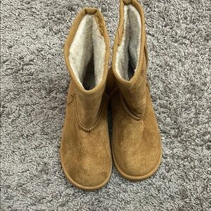 Fabkids Tan Suede Mid-Calf Boots with Plush Lining